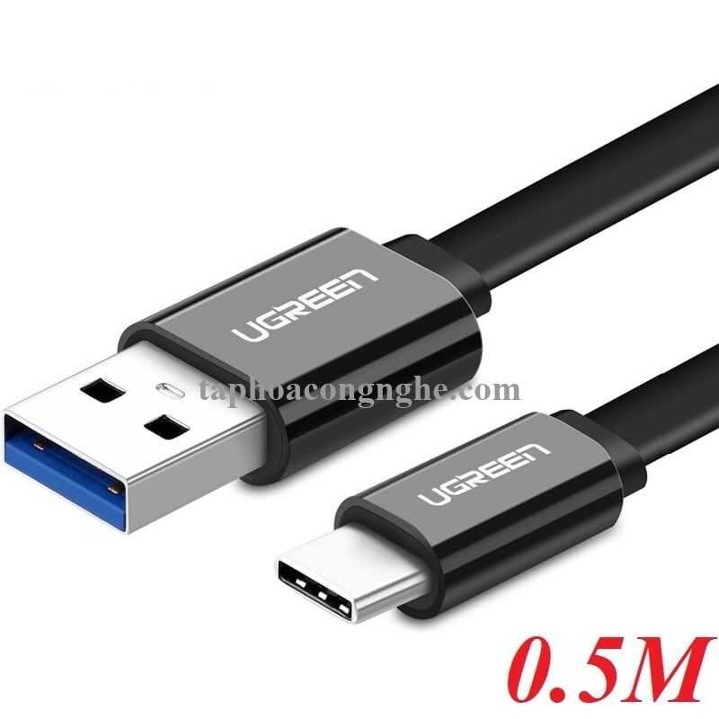 Ugreen 10696 0.5M màu đen Cáp USB TypeC sang USB 3.0 cáp dẹt US172 30010696